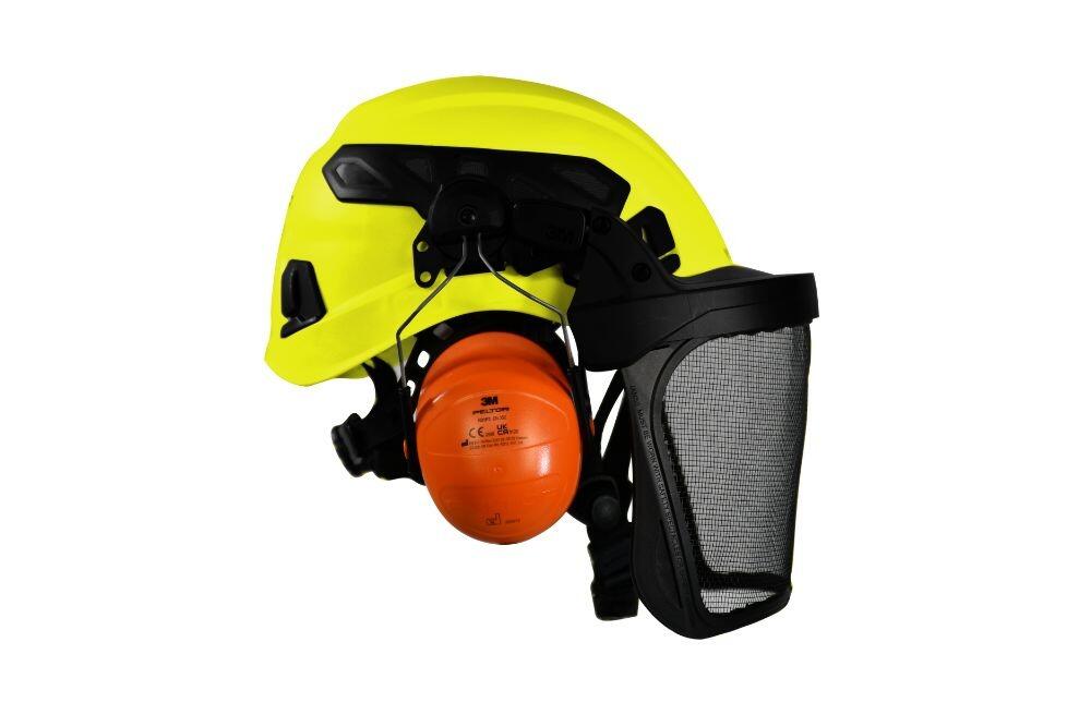 Camp ARES Air Pro Arborist Climbing Helmet Kit - c/w Mesh Visor & Ear Defenders (Neon Yellow)