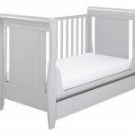 Babymore Stella Grey Cot Bed - Dropside