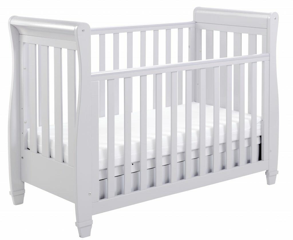 Babymore Eva Sleigh Drop sided Cot Bed - Grey