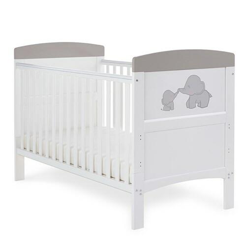 OBaby Grace Inspire Mini & Me Elephants Cot Bed - Grey