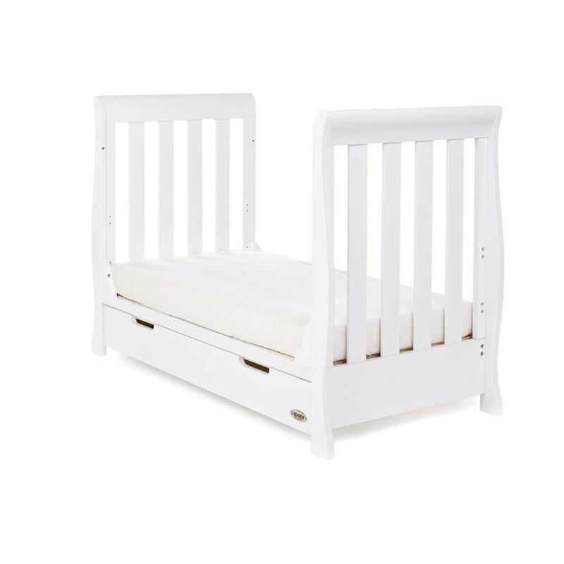 OBaby Stamford Mini Sleigh Cot Bed - White toddler bed
