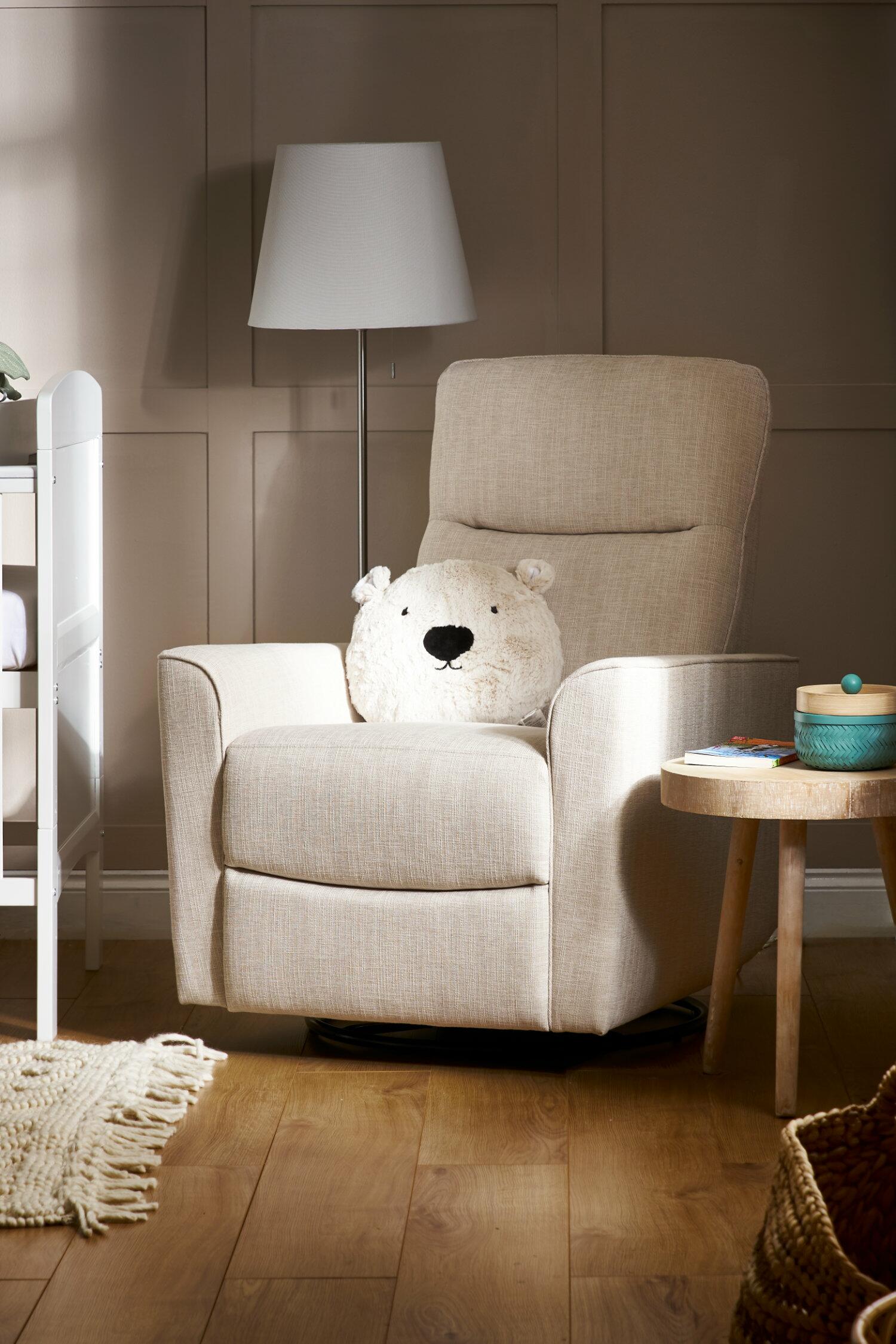 Swivel glider outlet chair for nursery