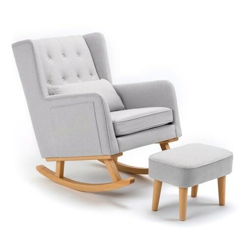 Babymore Lux Grey Nursery Chair and Stool