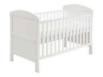 Cot Bed In White - Drop Side Cot Bed