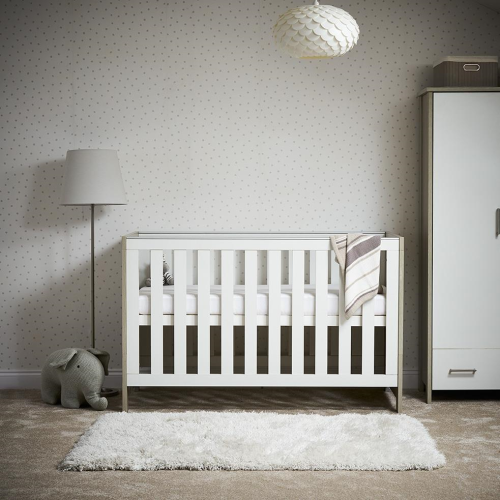 OBaby Nika Cot Bed - Grey wash and White