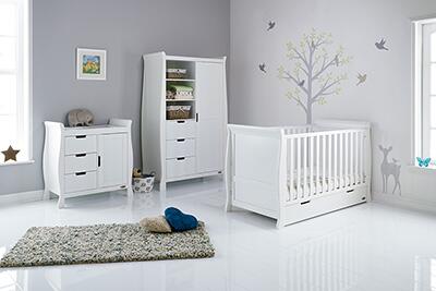 OBaby Stamford 3 Piece Nursery Room Set - White
