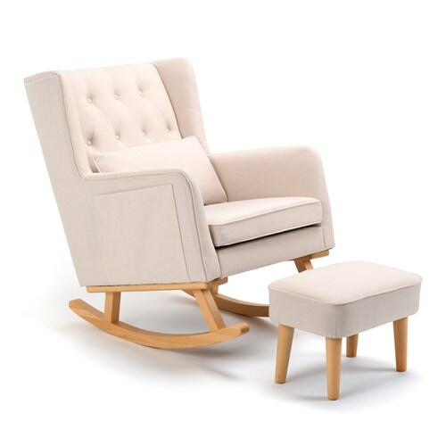 Babymore Lux Cream Nursery Chair with Stool