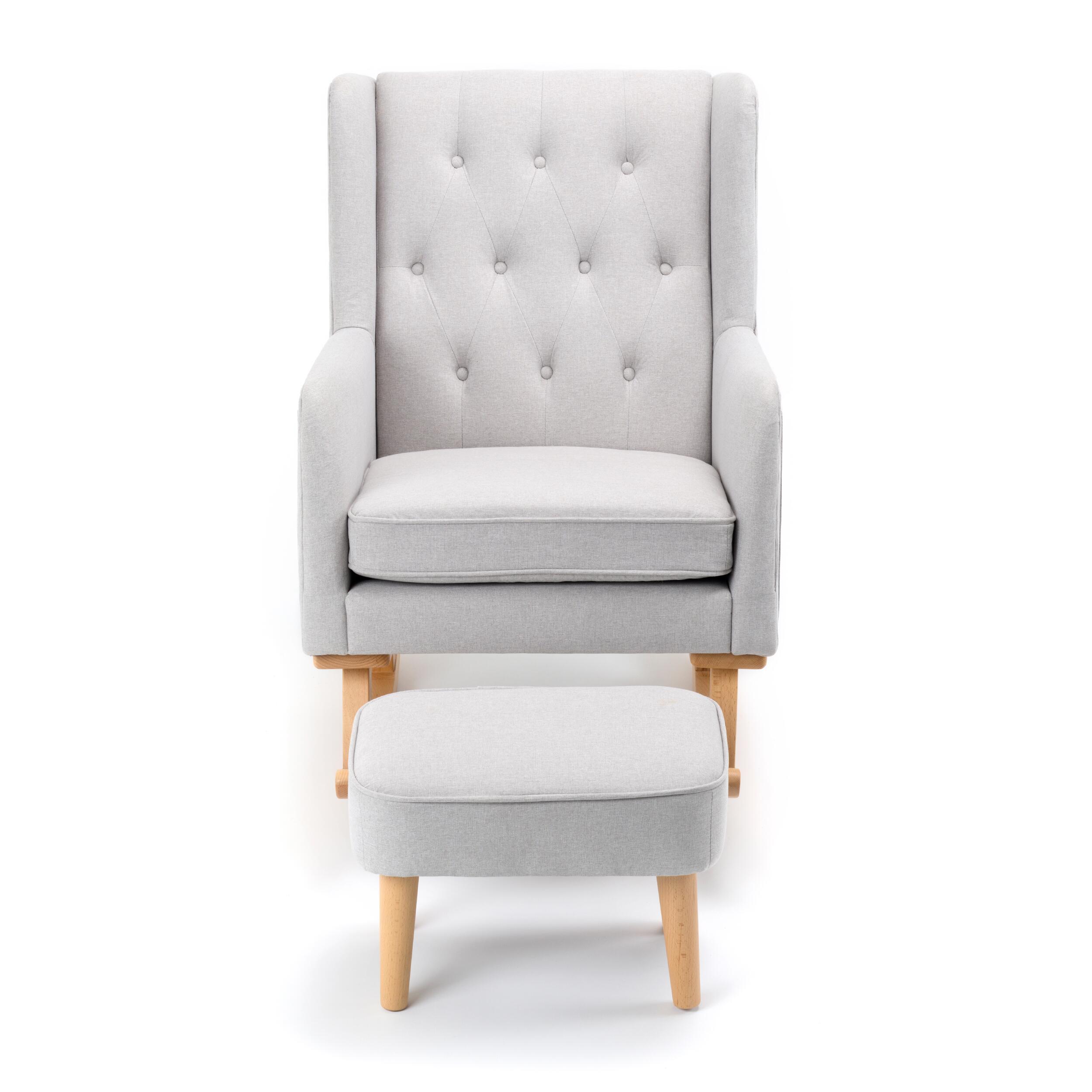 Babymore Lux Grey Nursery Chair and Stool