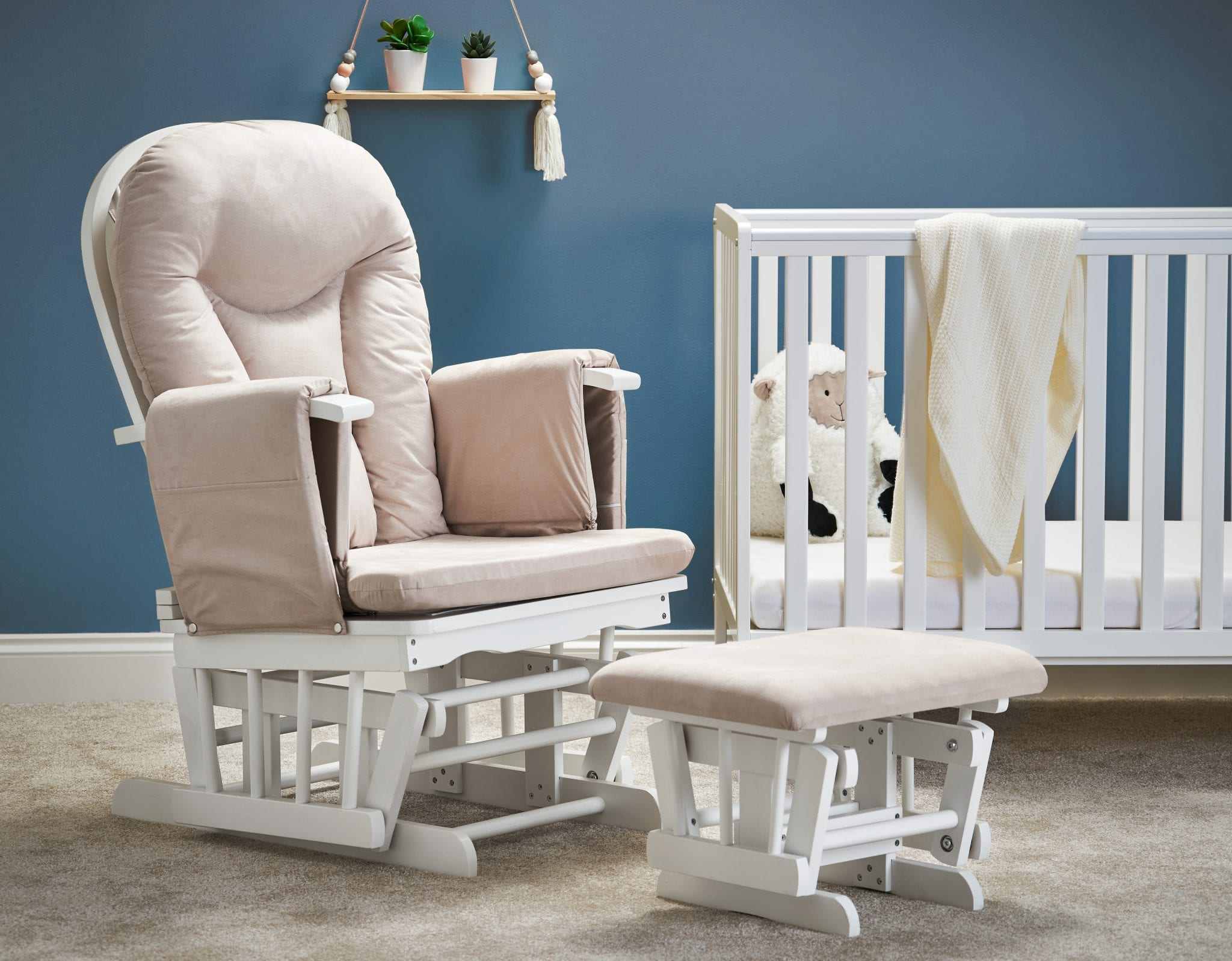 Glider Nursery Chair & Stool - Sand