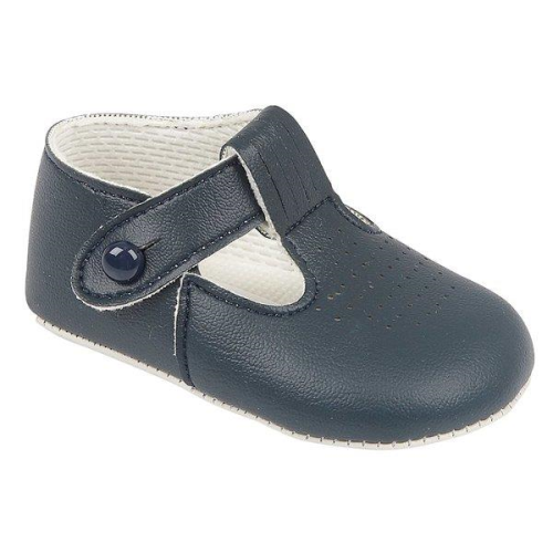 Baypod Navy Baby Pram Shoes Soft Soled Navy Shoes by Early Days