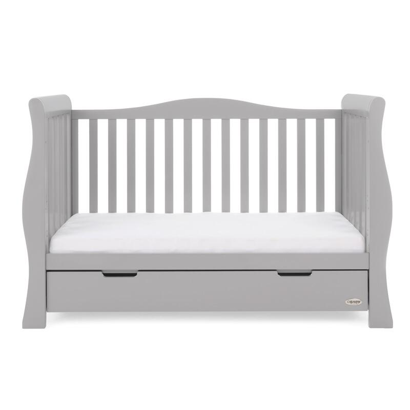 OBaby Stamford Luxe Cot Bed - Warm Grey with Under Bed Drawer