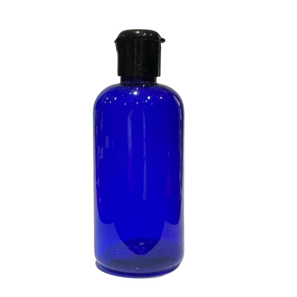 blue plastic bottle with flip top lid