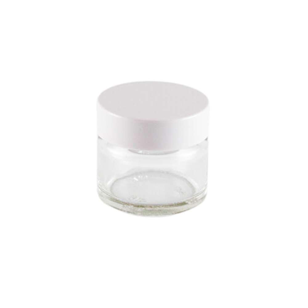 15ml glass jar with a white lid