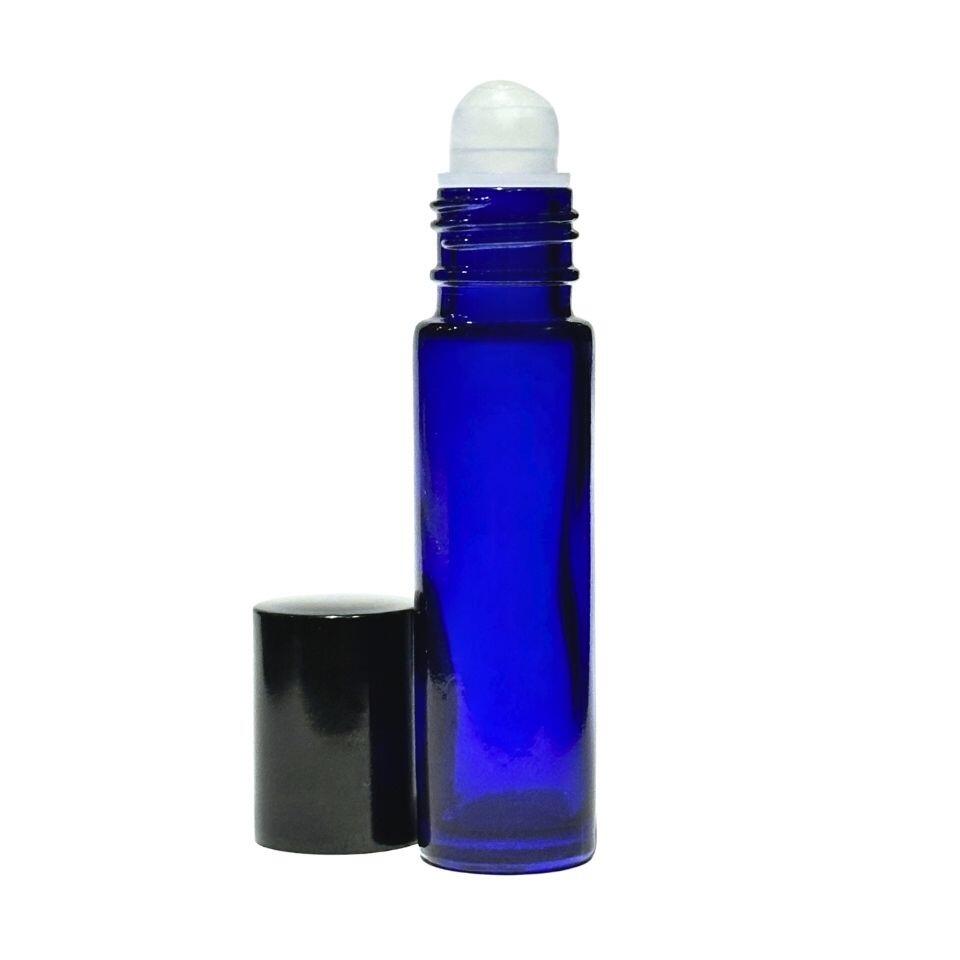 10ml Blue Glass Rollette bottle with lid