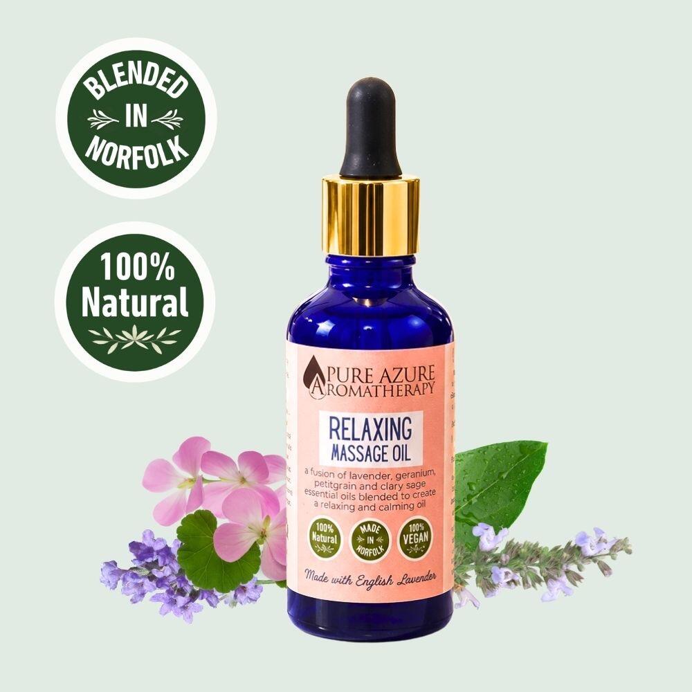 Relaxing massage oil with essential oils