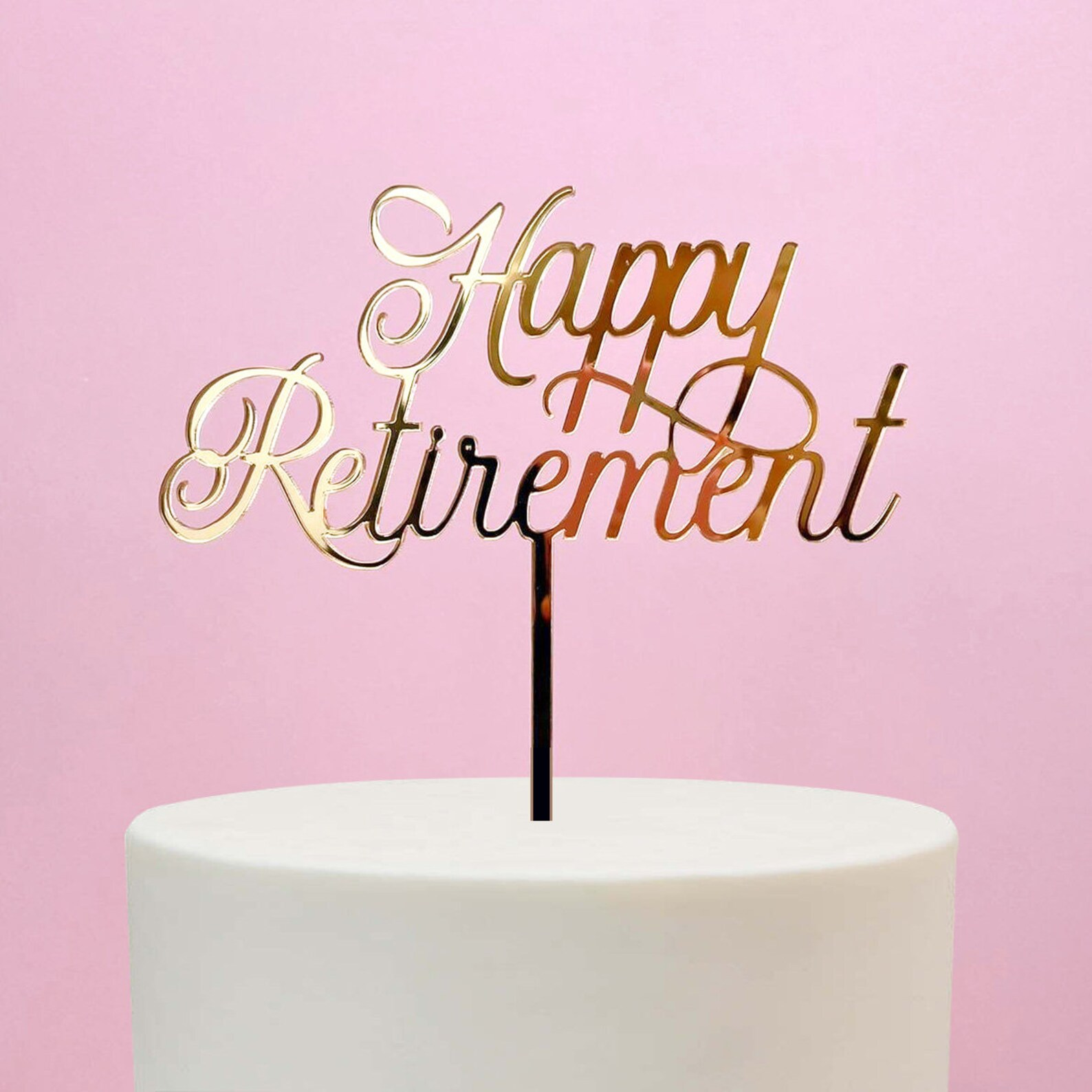 Acrylic Happy Retirement Cake Topper