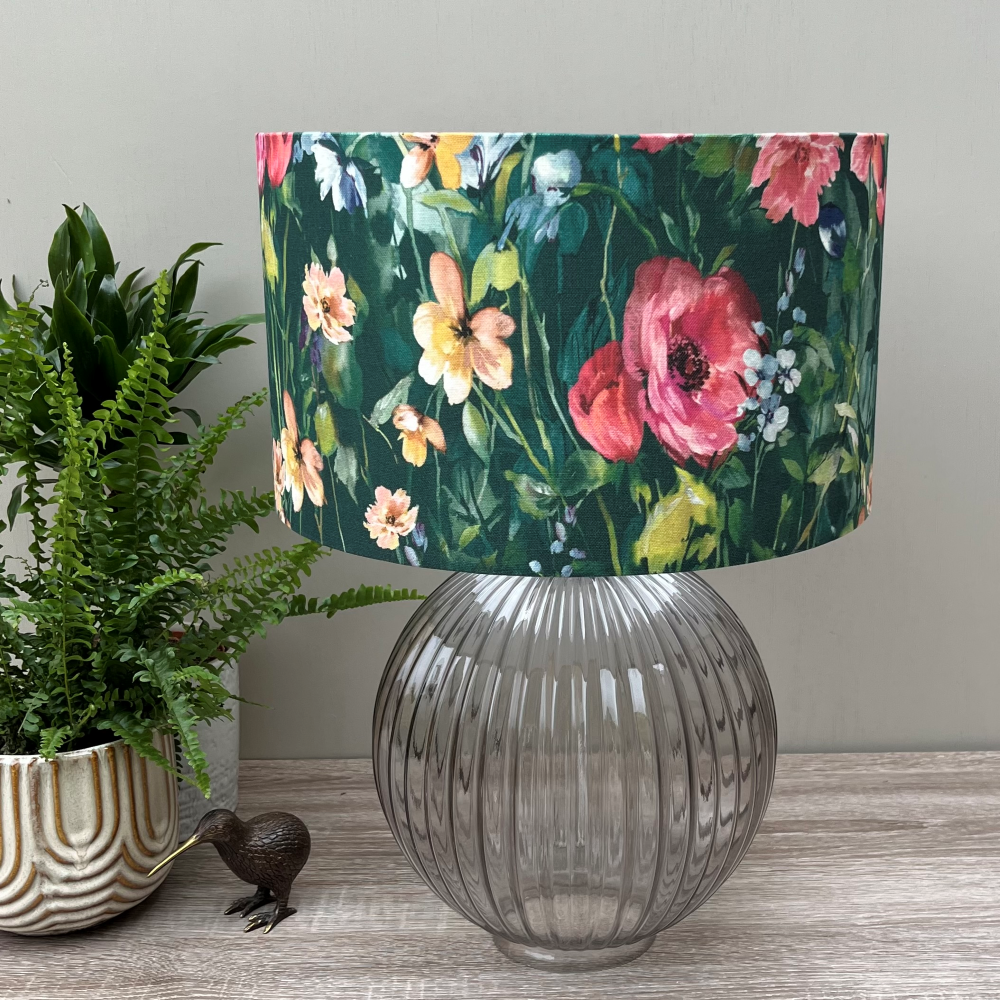 Forest Green and Pink | Watercolour Floral Lampshades