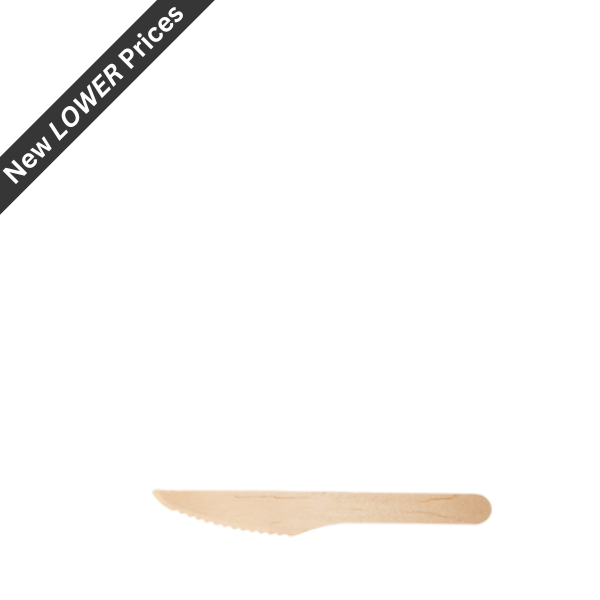 165mm Biodegradable Wooden Knives -1