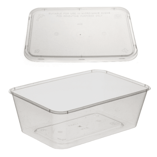 1 Litre Clear Container & Lid [A1000] -1