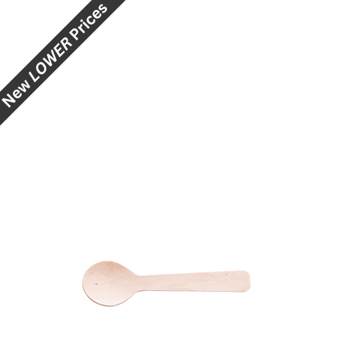 100mm Biodegradable Wooden Soup Spoons -1