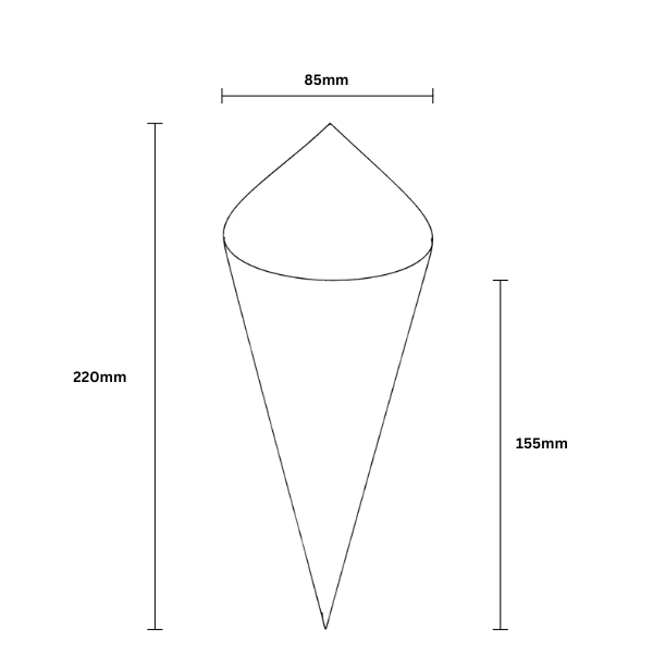 Large 220mm Wooden Canapé Cones (3)