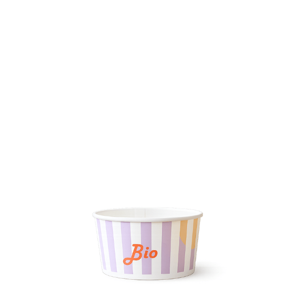 Biodegradable TYPE 102 155ml Ice Cream Tub - Plum Stripe -1
