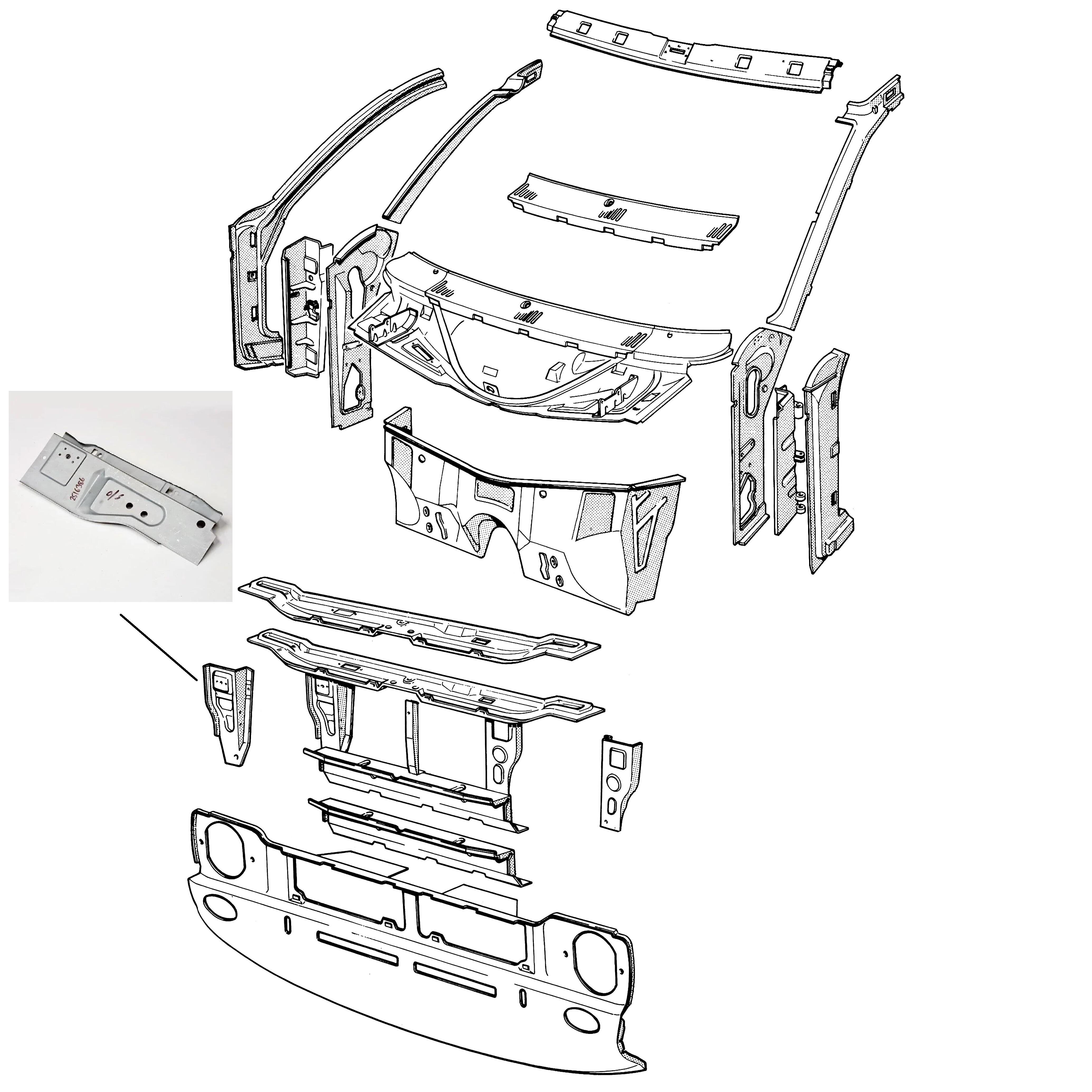 Magnum Car Panels Ltd Ford Escort Mark 1 Radiator Fixing Support Offside