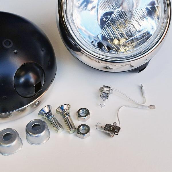 Fari CIBIE OSCAR Replica Coppia Fari Supplementari 7 Pollici In Acciaio Inox Cromato, Lampade H3, Replica CIBIE Oscar - Foto 1