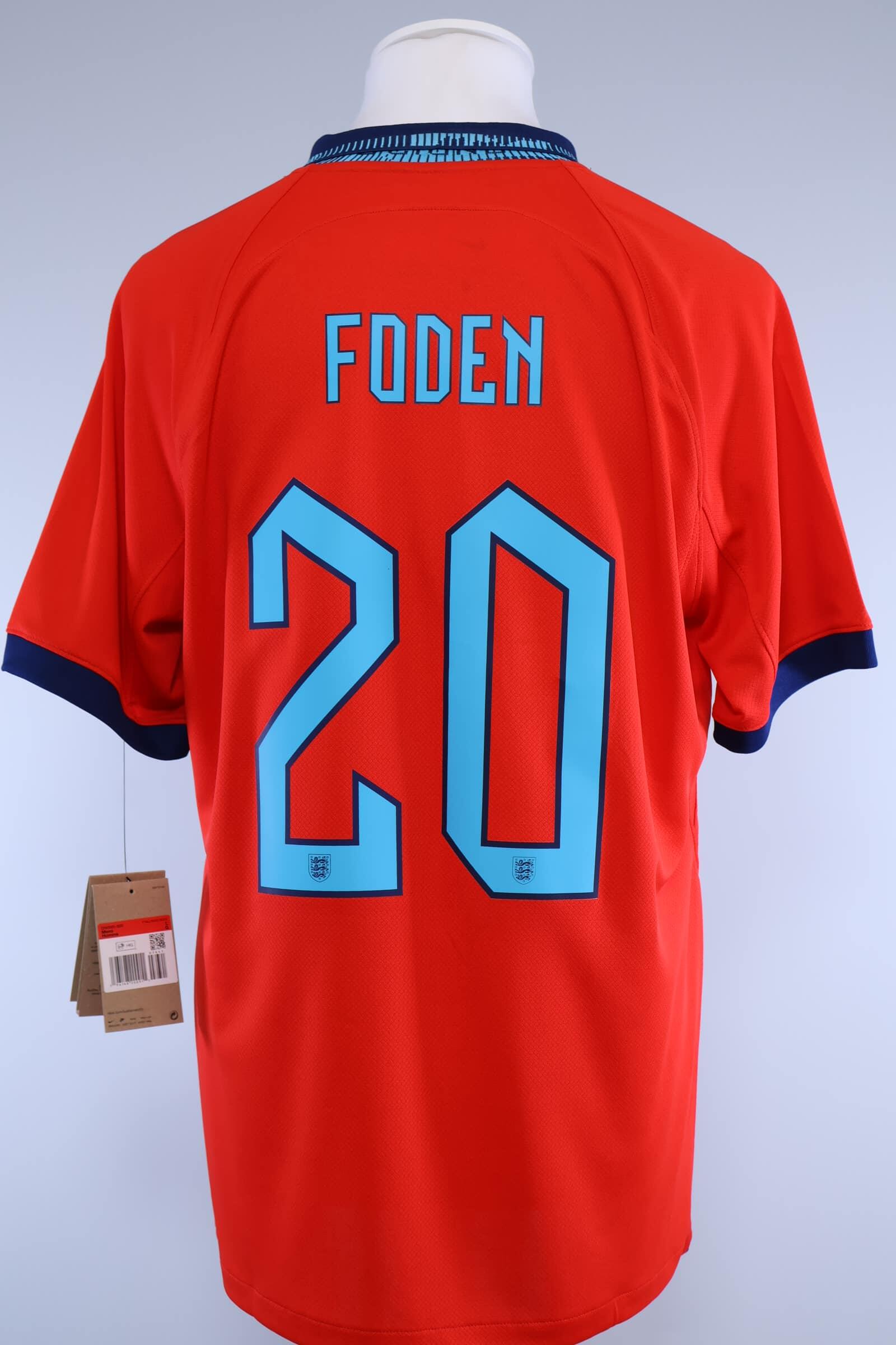 England 2022/23 Foden #20 Away Shirt - LAuthentic Original Football Shirt