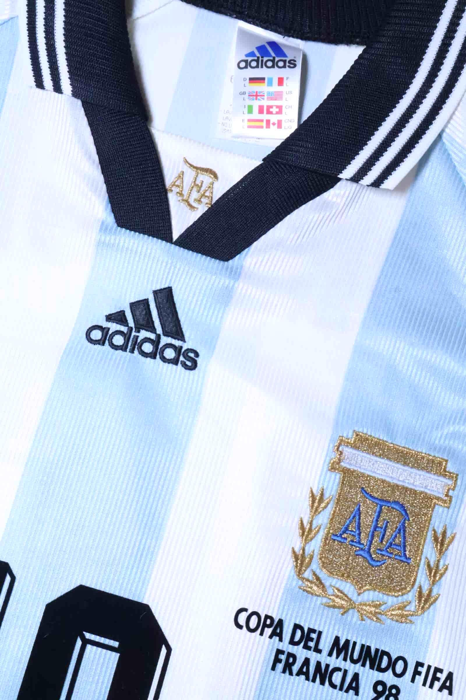Argentina 1998/ Ortega #10 World Cup Home Shirt - L