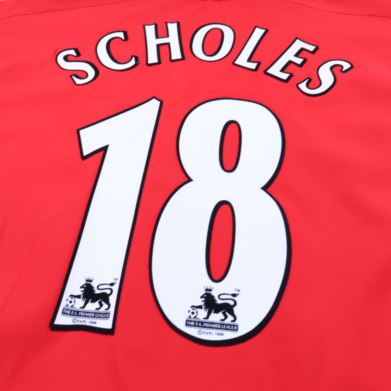 Manchester United Scholes #18 2002/04 Home Shirt - Player Issue - XL
