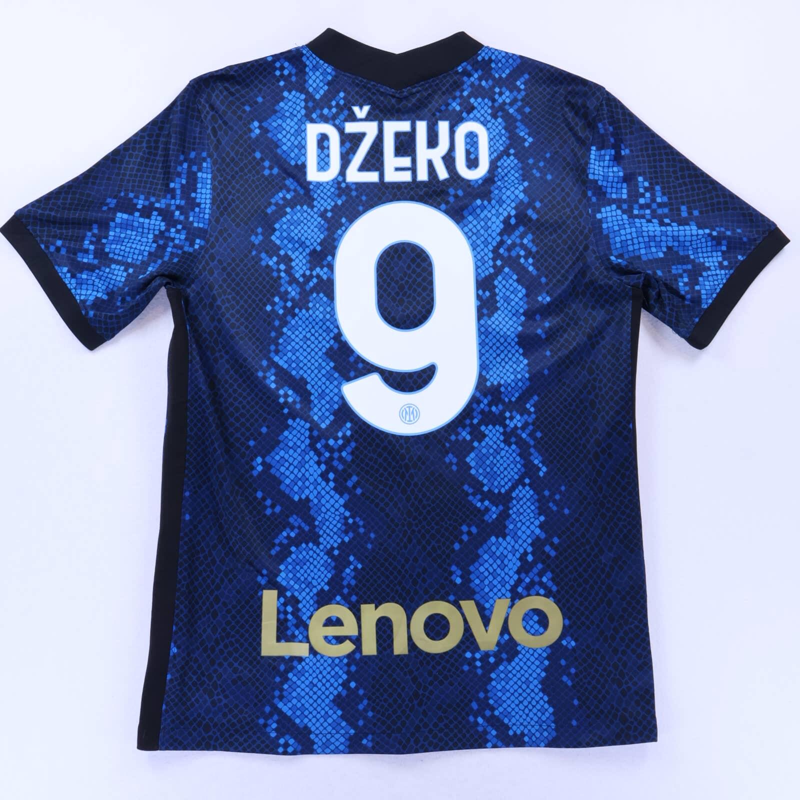 Inter Milan Dzeko #9 2021/22 Home Shirt - M- FRONT