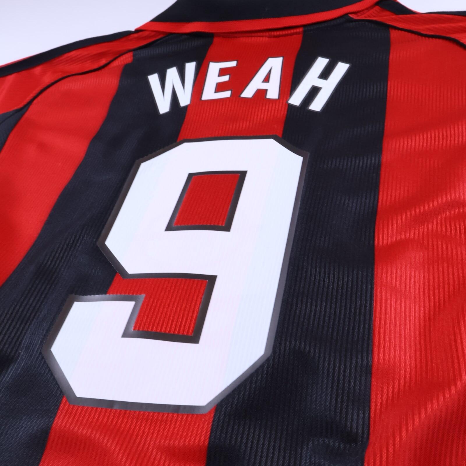 Ac Milan Weah #9 1998/99 Home Shirt - XL