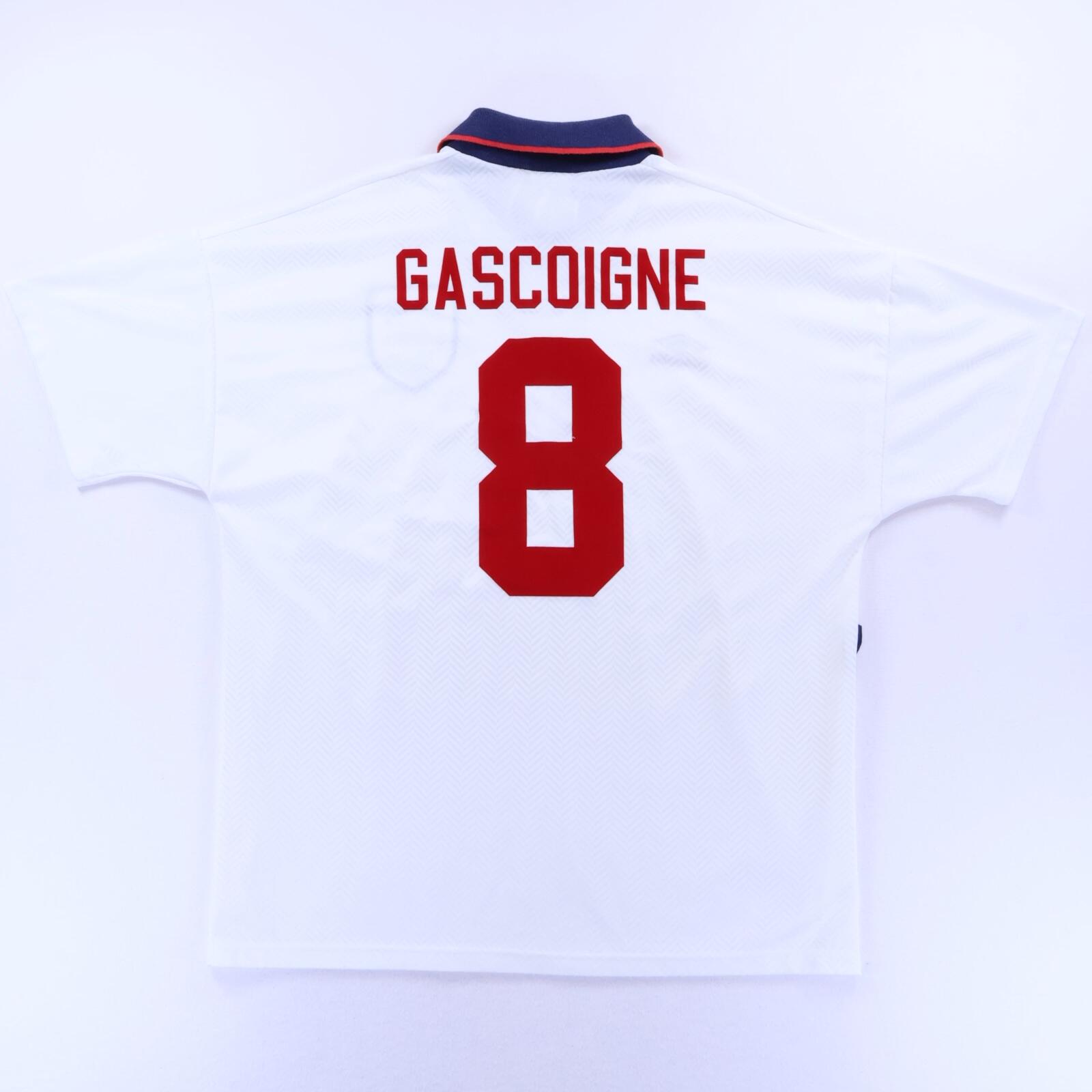 England Gascoigne #8 1993/95 Home Shirt - XL- FRONT