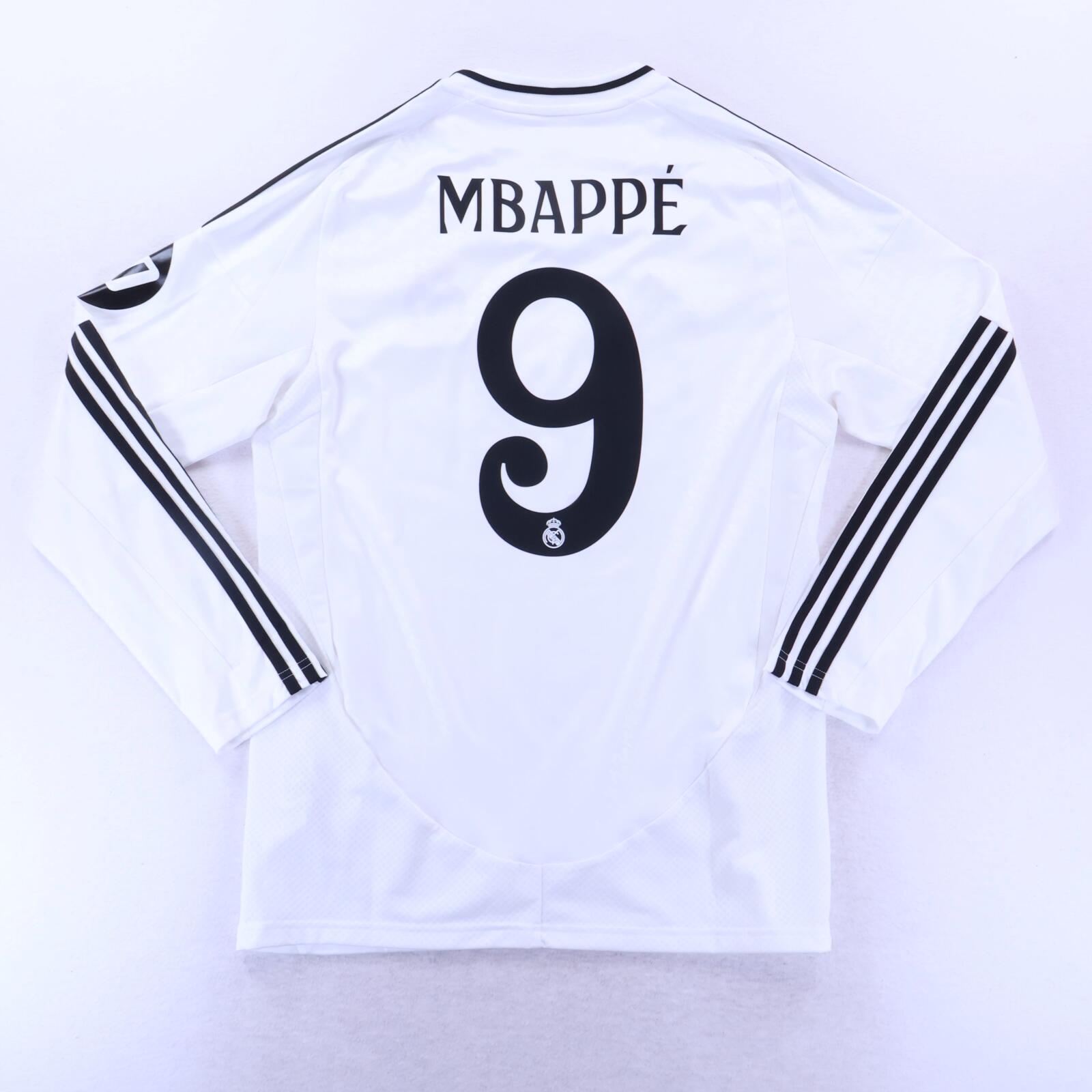 MINT* Real Madrid Mbappé #9 2024/25 Home Shirt - Long Sleeve - M