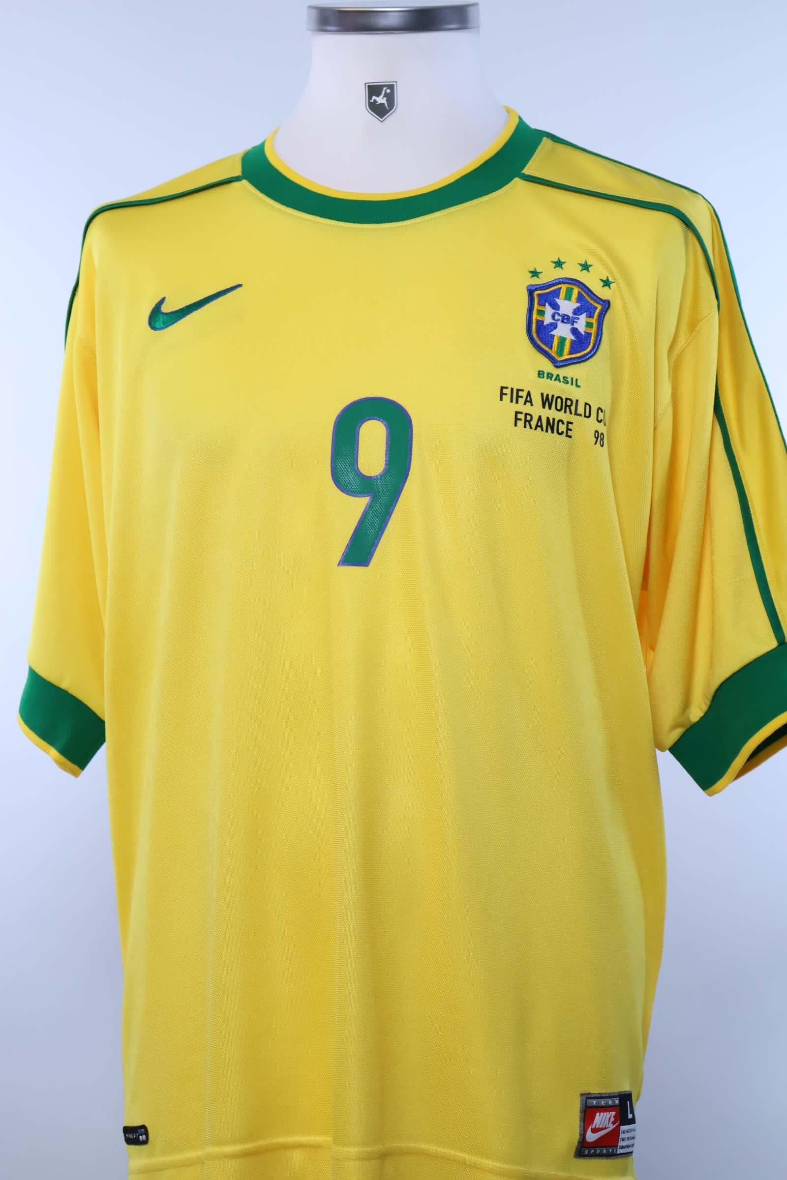 1998/98 - BRAZIL - RONALDO - #9 - WORLD CUP HOME SHIRT - L