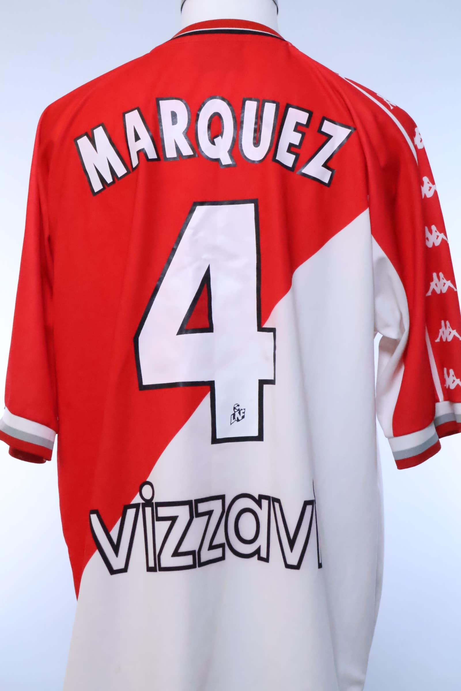 As Monaco 1999/01 Marquez #4 Home Shirt - XLAuthentic Original Football Shirt