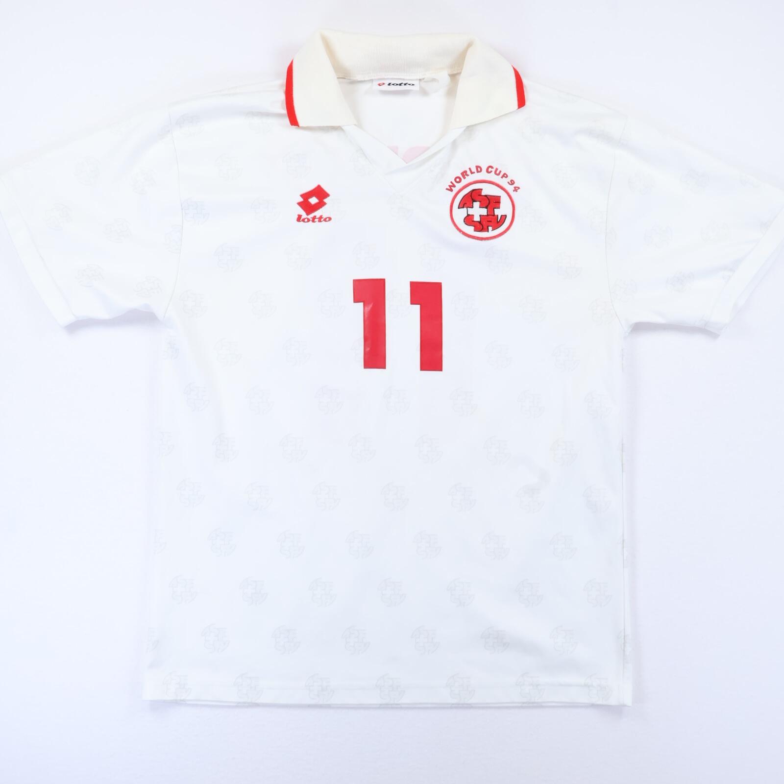 Switzerland Chapuisat #11 World Cup Away Shirt - L- FRONT