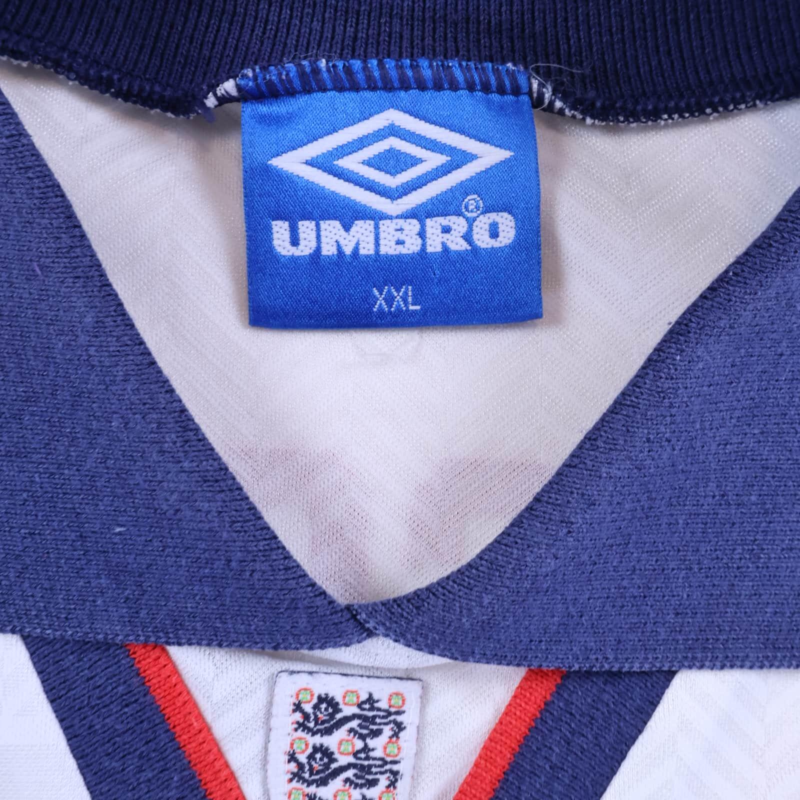 England Gascoigne #8 1993/95 Home Shirt - XXL