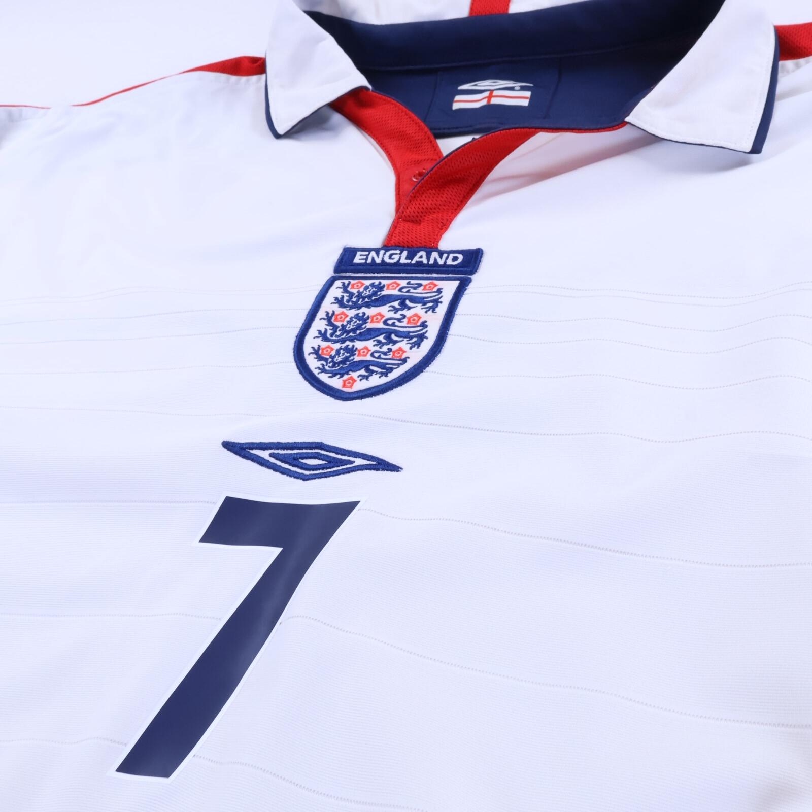 UMBRO BECKHAM 長袖シャツ L 7番 England Beckham #7 2003/05 Home Shirt - Long Sleeve - L