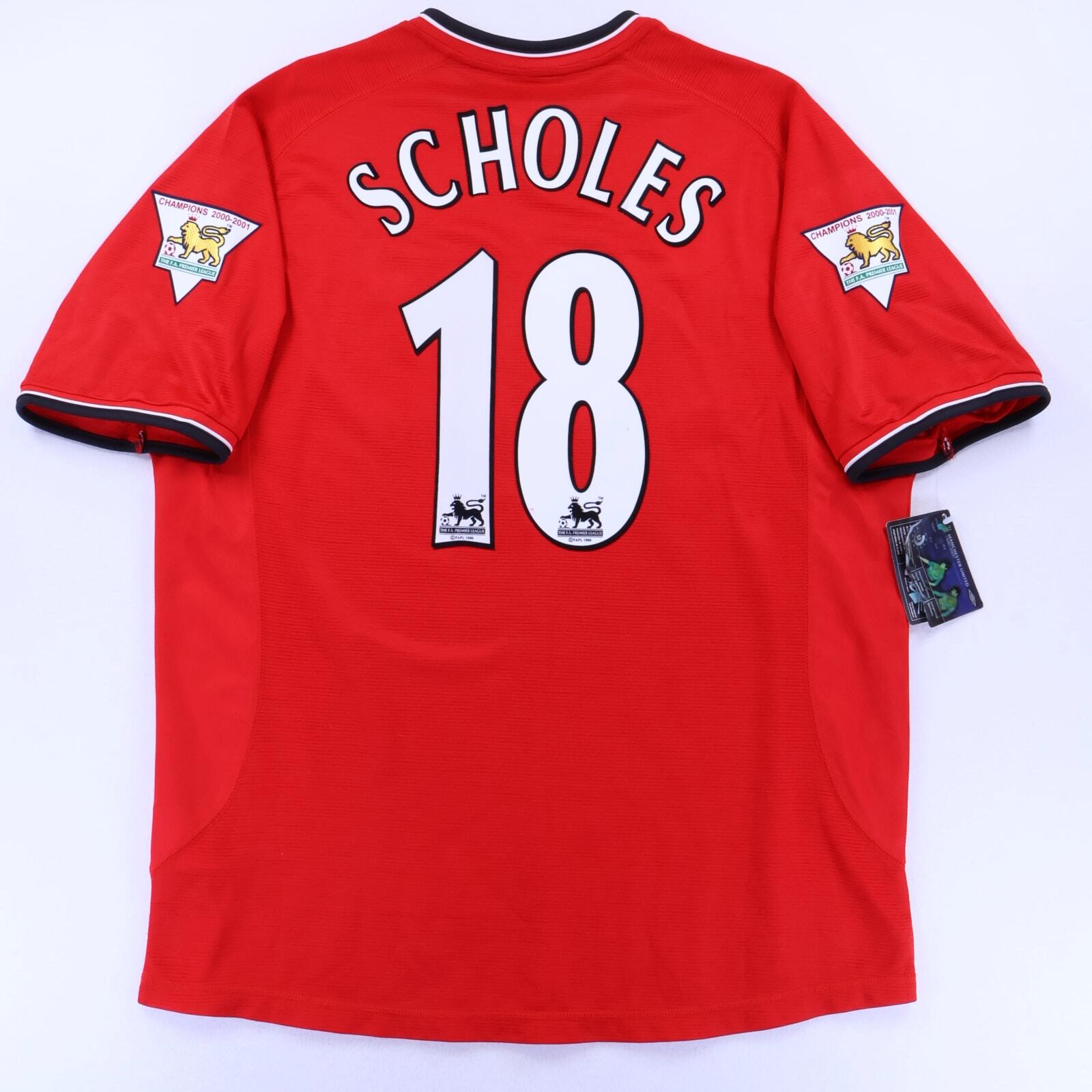 Manchester United Scholes #18 2000/02 Home Shirt - XL