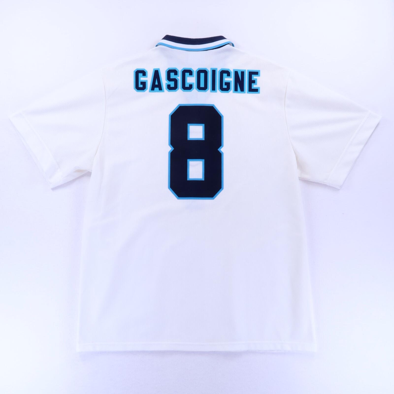 England Gascoigne #8 1995/97 Home Shirt - XL- FRONT
