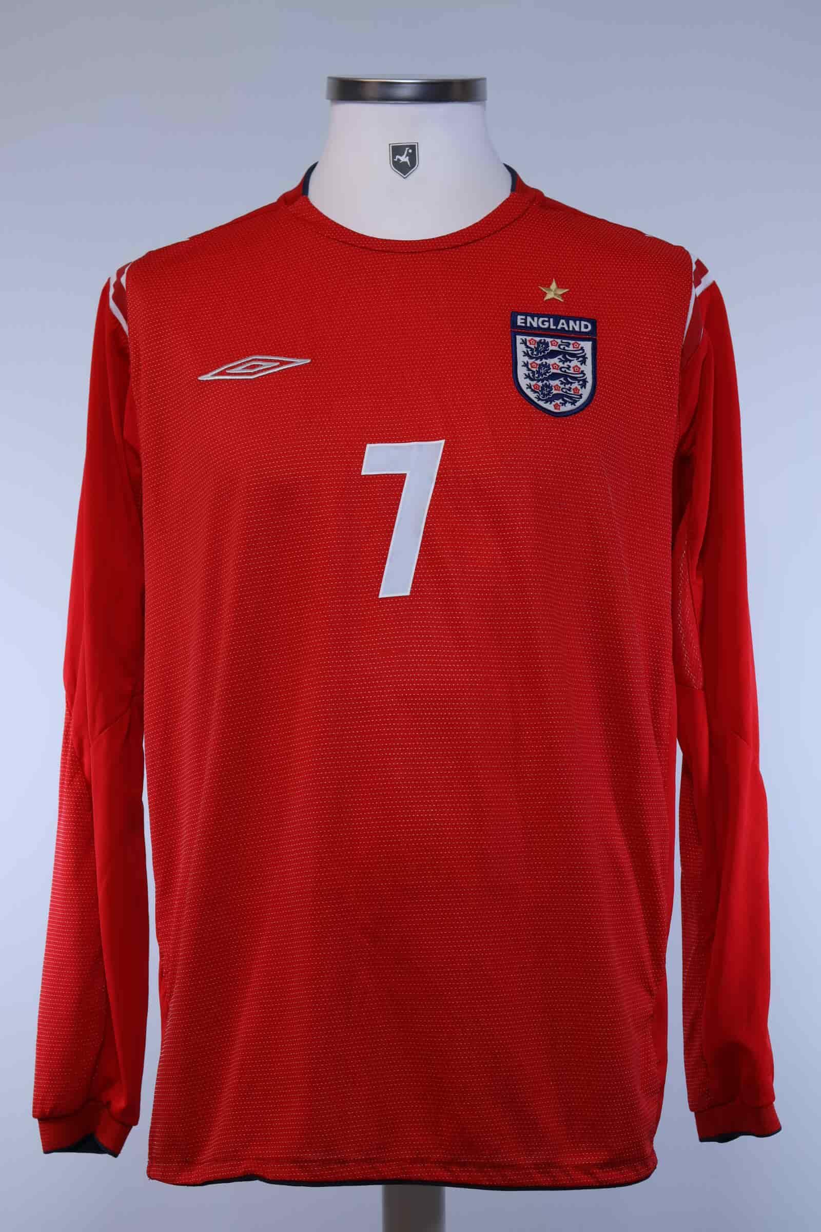 ウェア Beckham 7 England  2004/05 Longsleve 2004/06 - ENGLAND - BECKHAM - #7 - AWAY SHIRT - M