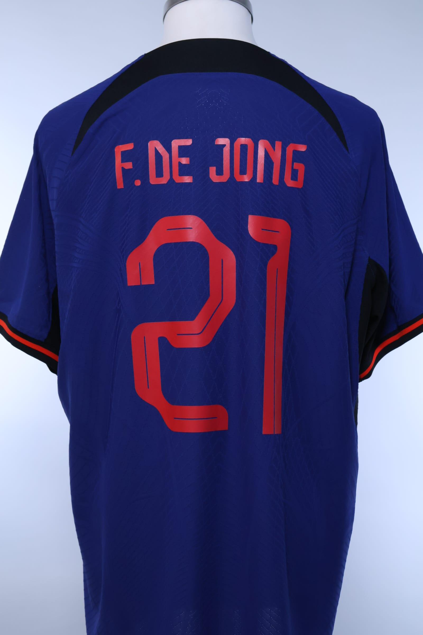 Netherlands 2022/23 F.De Jong #21 Away Shirt - Player Issue - XLAuthentic Original Football Shirt