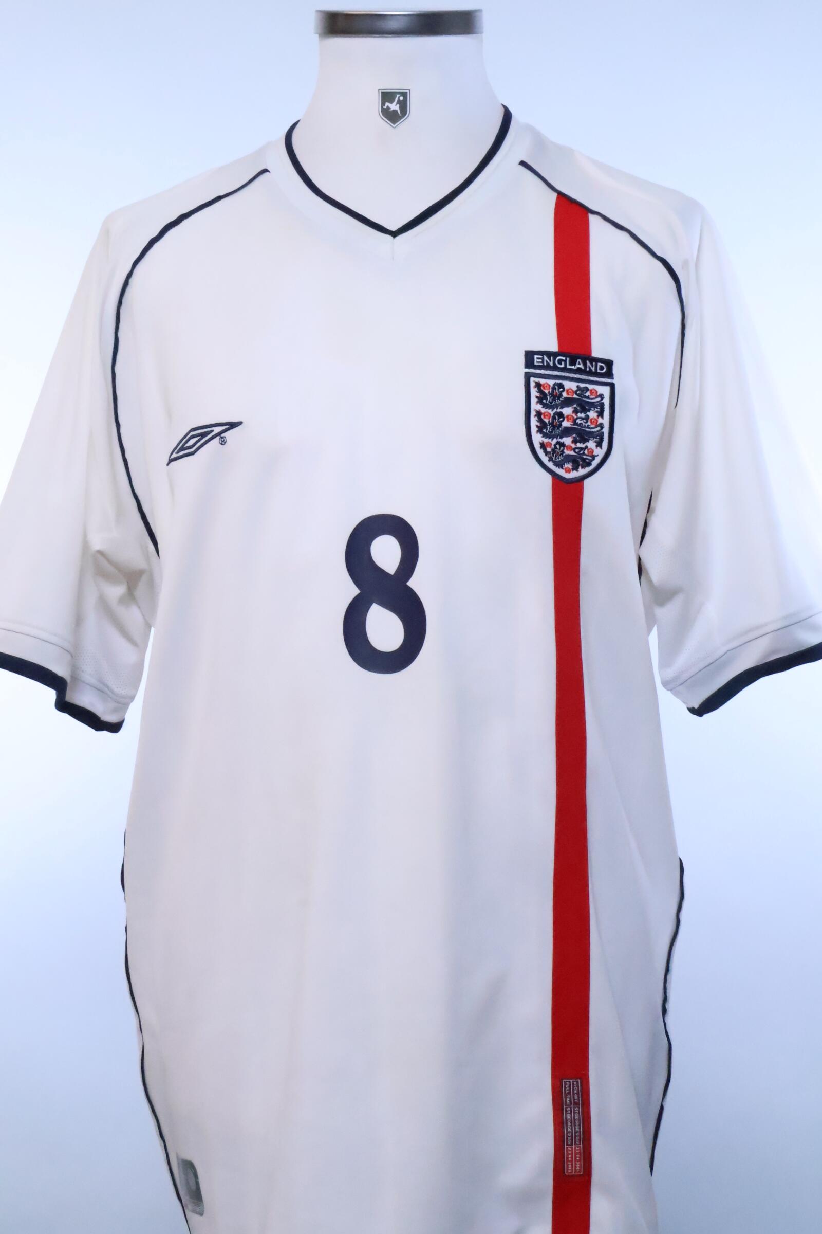 UMBRO イングランド SCHOLES 8 ユニフォーム XL 2001/03 - ENGLAND - SCHOLES - #8 - HOME SHIRT - XL