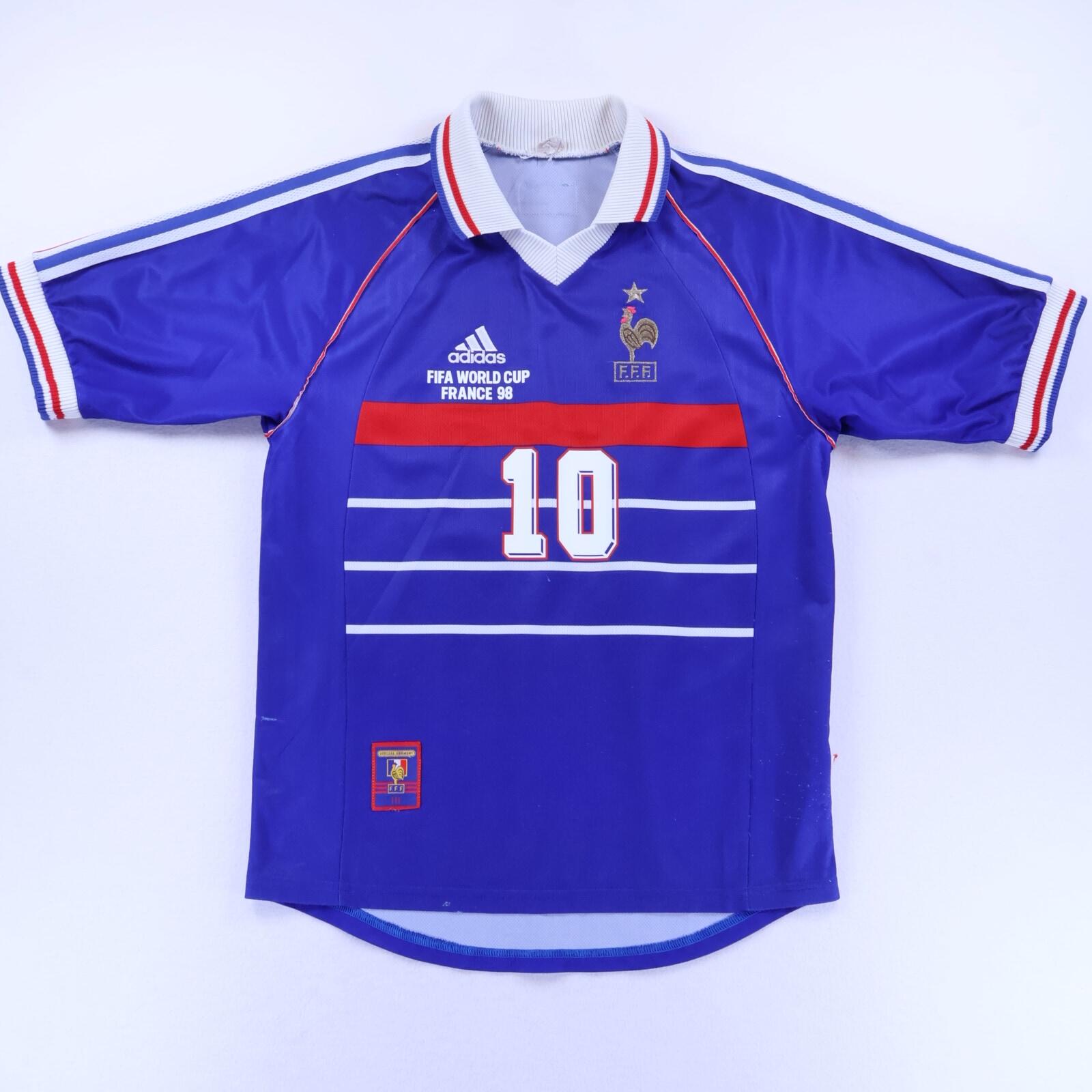 France Zidane #10 1998/00 Home Shirt - M
