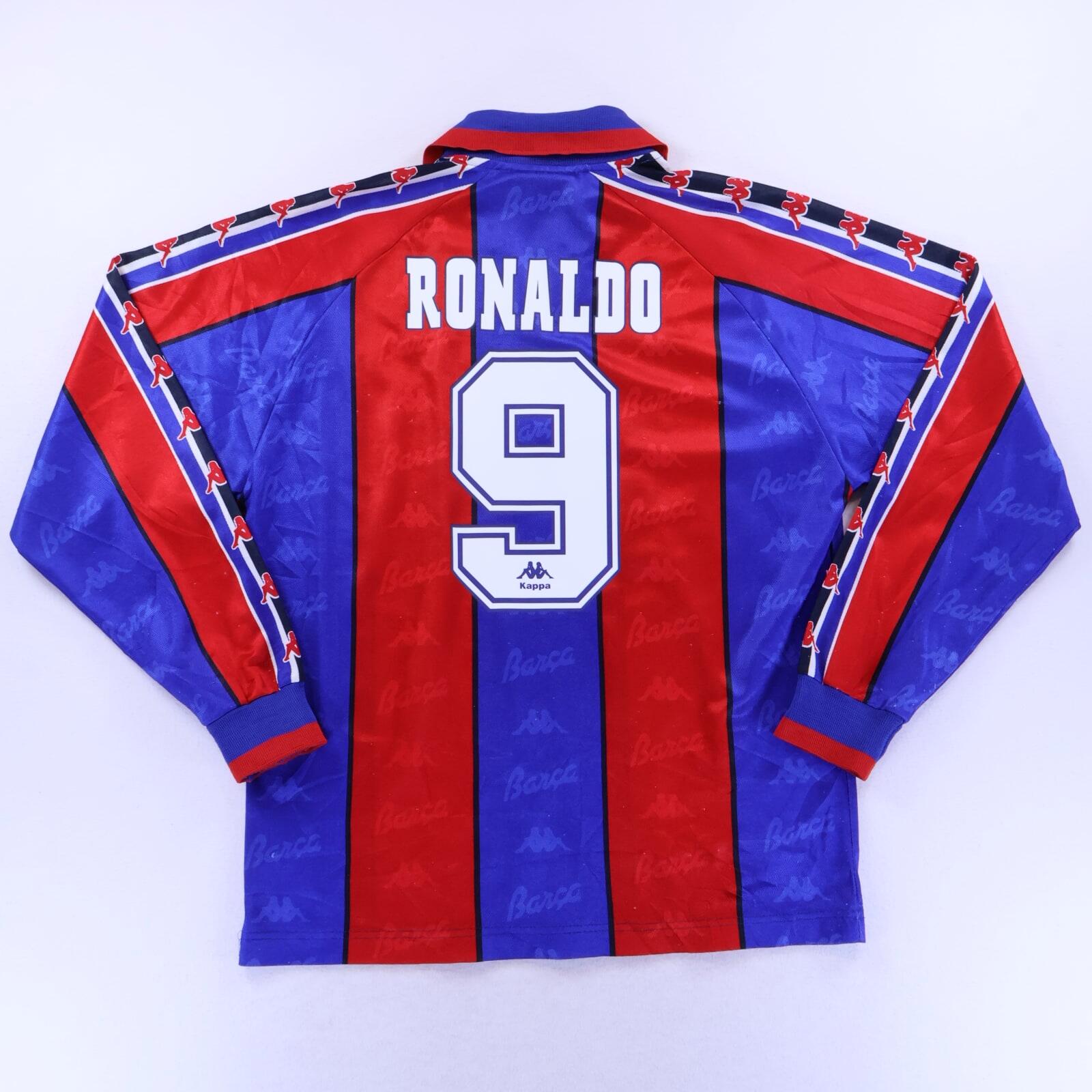 Barcelona Ronaldo #9 1992/95 Home Shirt - Long Sleeve - L