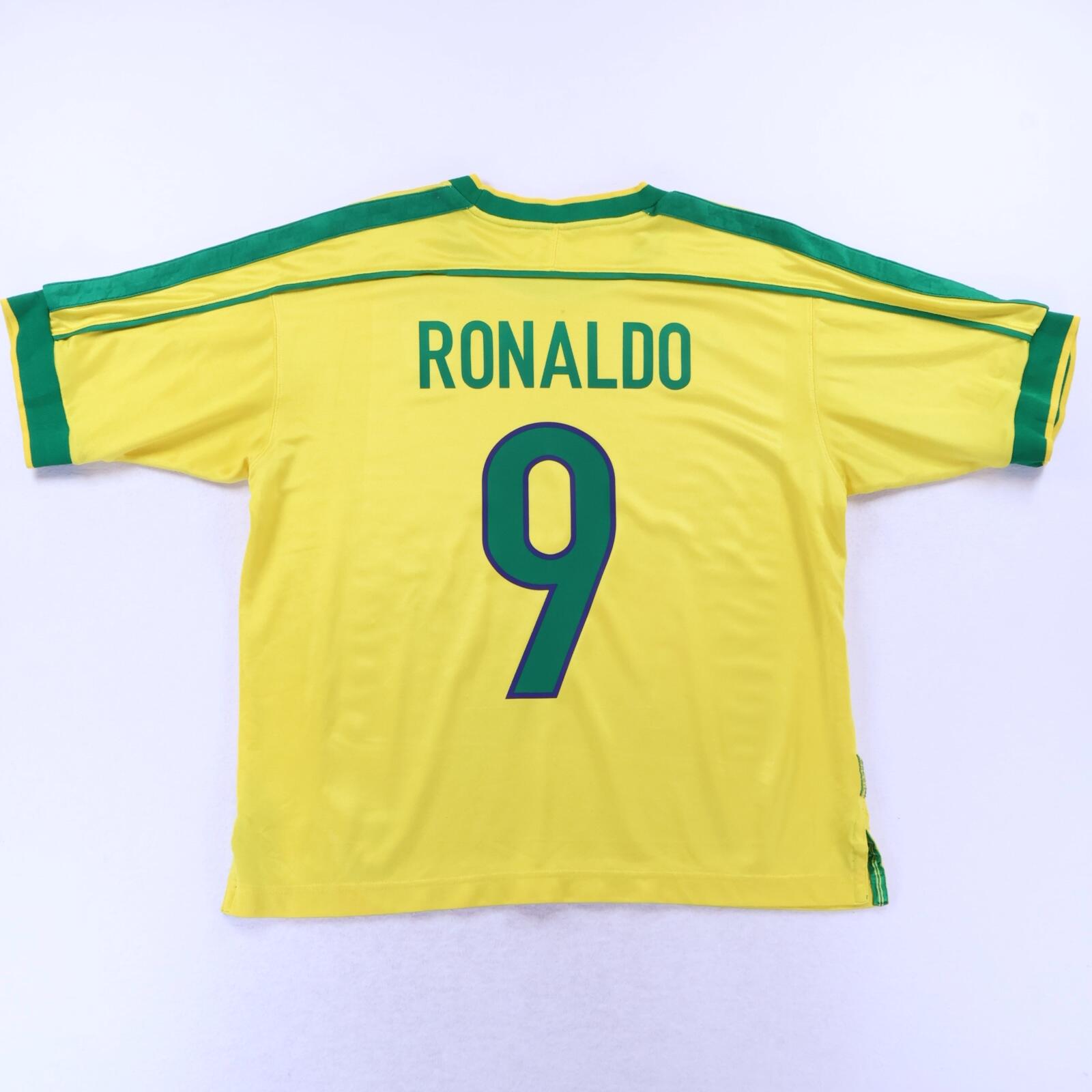 Brazil Ronaldo #9 1998/ Home Shirt - L