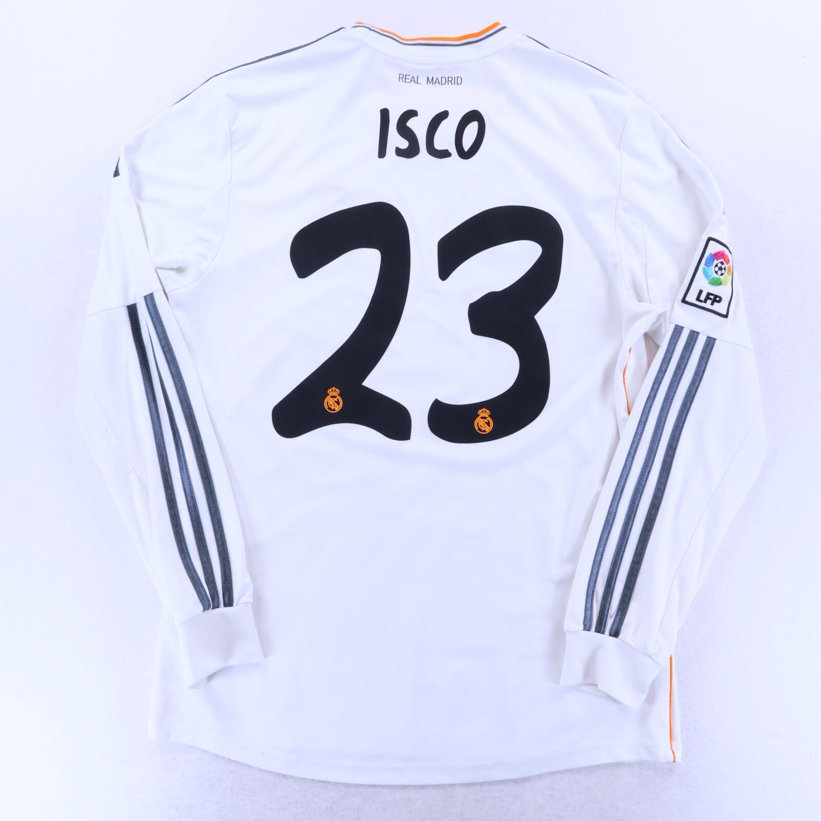 Real Madrid Isco #23 2013/14 Home Shirt - Long Sleeve - L