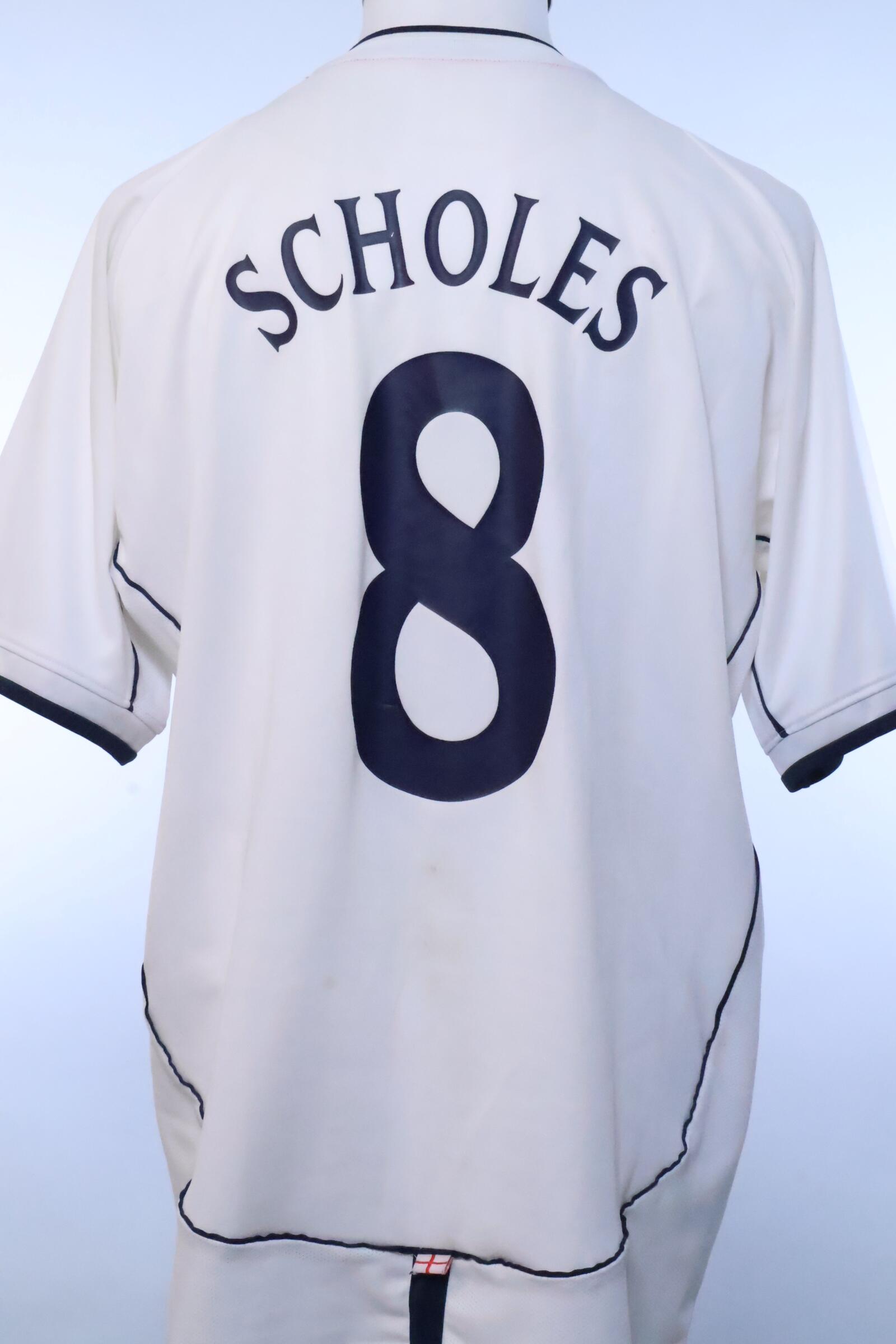 2001/03 - ENGLAND - SCHOLES - #8 - HOME SHIRT - XL